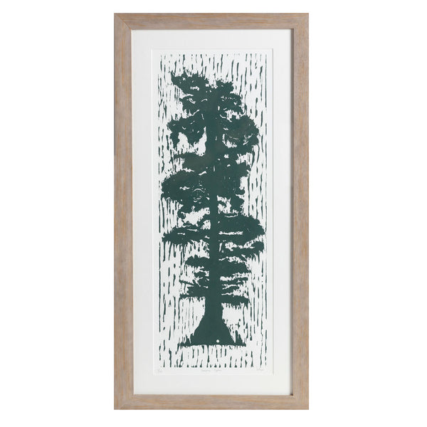 Lonesome Cypress | 32" x 14.25" | Wood Block Print