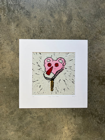 Pink Panther Woodblock Print | 12x12