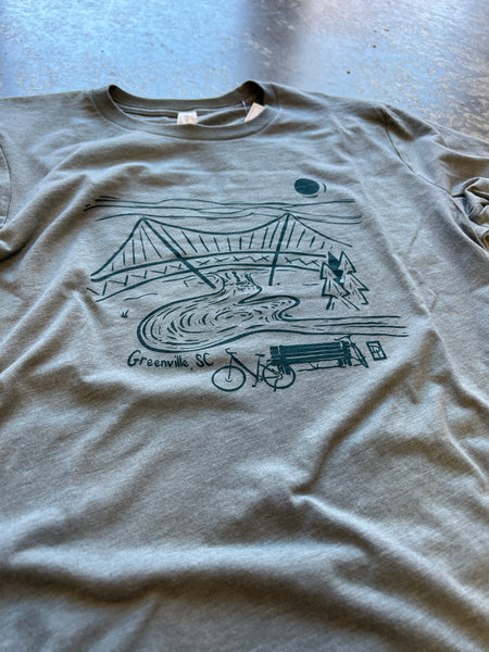 Reedy River Greenville T-Shirt (Blue Storm)