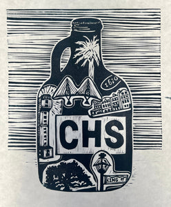 CHS Growler | 11"x 14" | Linoleum Block Print