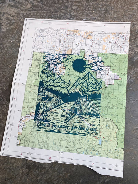 Resting | 11"x14" | Linoleum Block Print