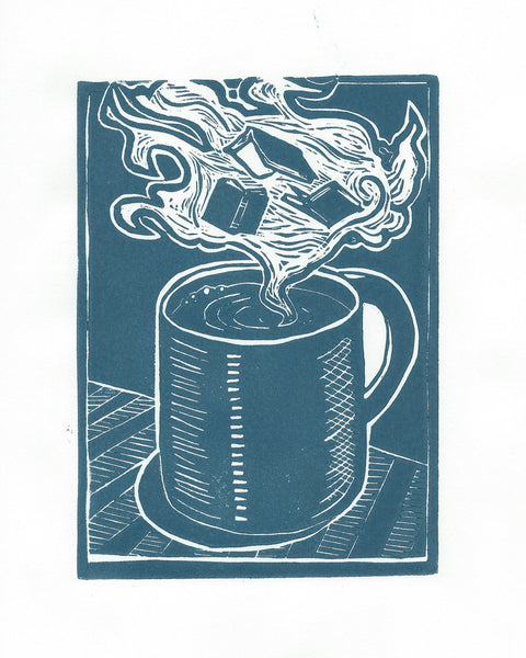 A Good Read | 8"x10" | Linoleum Block Print