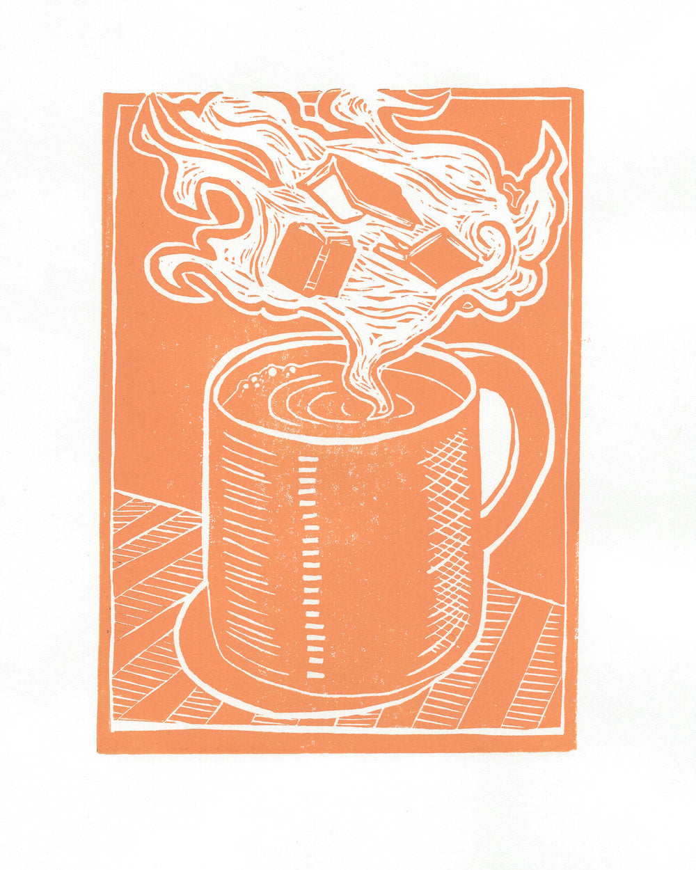 A Good Read | 8"x10" | Linoleum Block Print