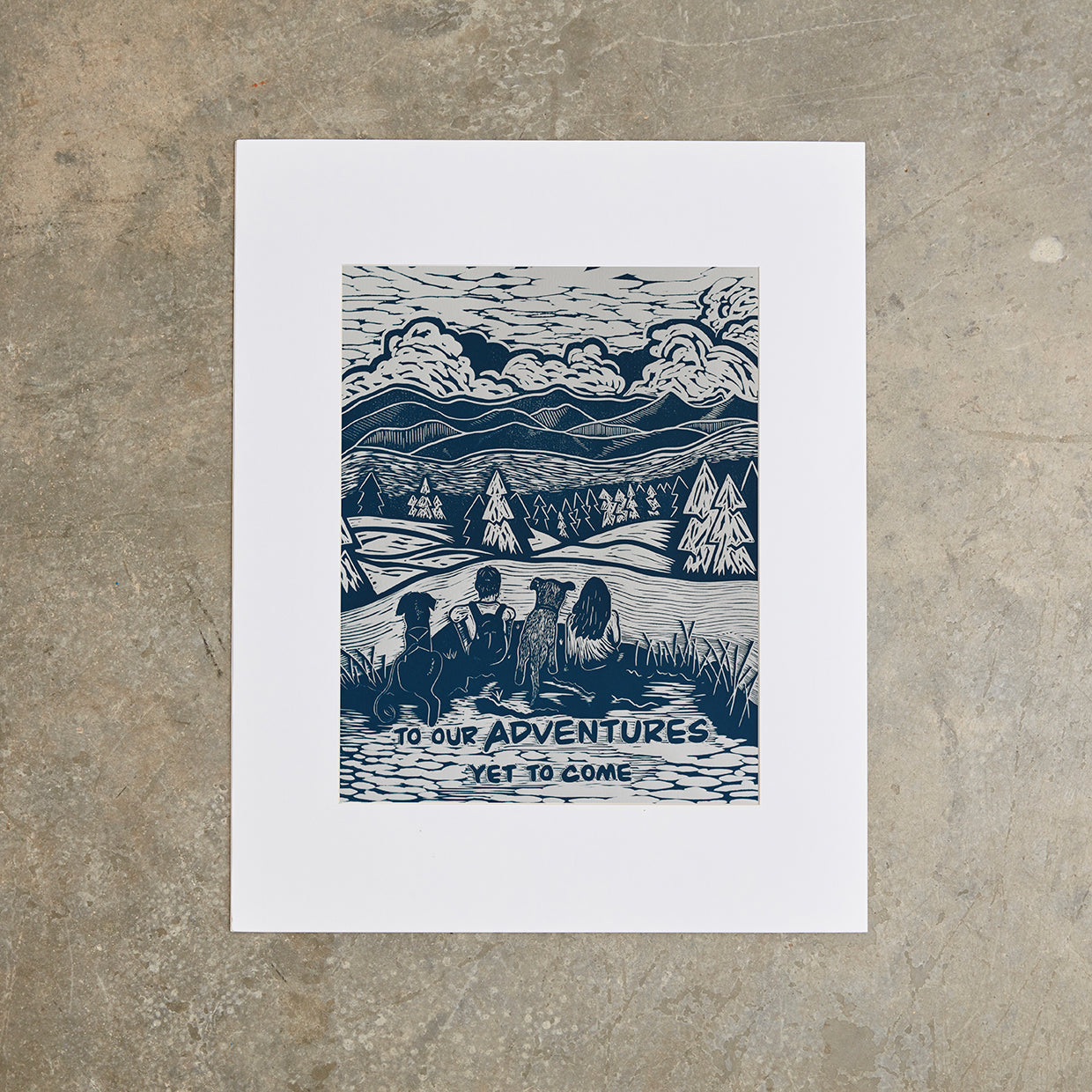 Adventures | 18 x 24 | Linoleum Block Print