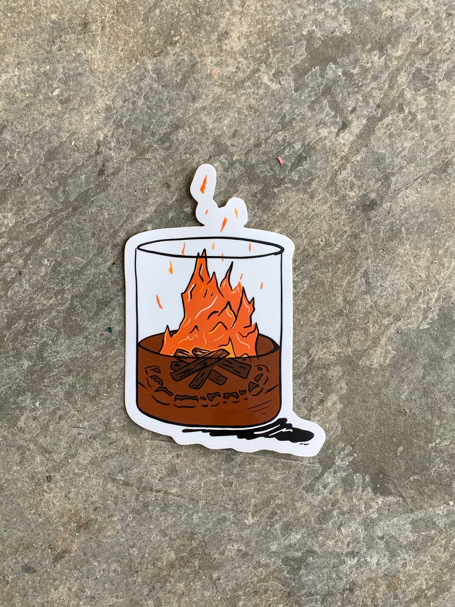 Bonfire in a Glass Sticker