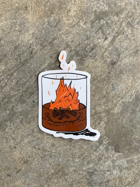 Bonfire in a Glass Sticker – Douglas Piper Art