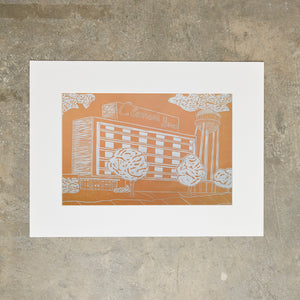 Clemson House | 18"x24" | Linoleum Block Print (Unmatted)