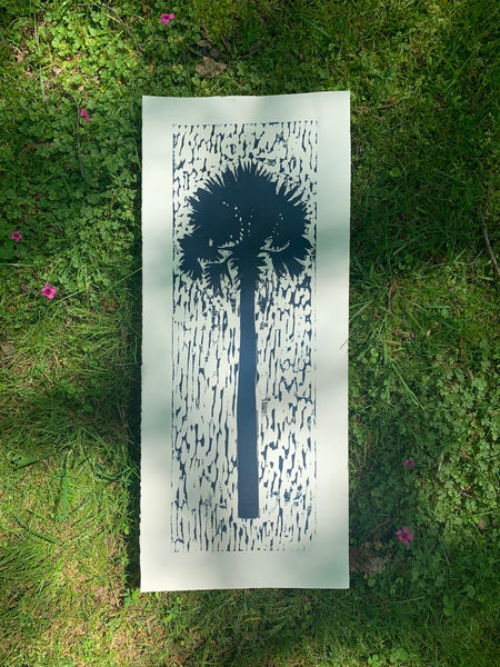 Lonesome Palmetto | 32" x 14.25" | Wood Block Print