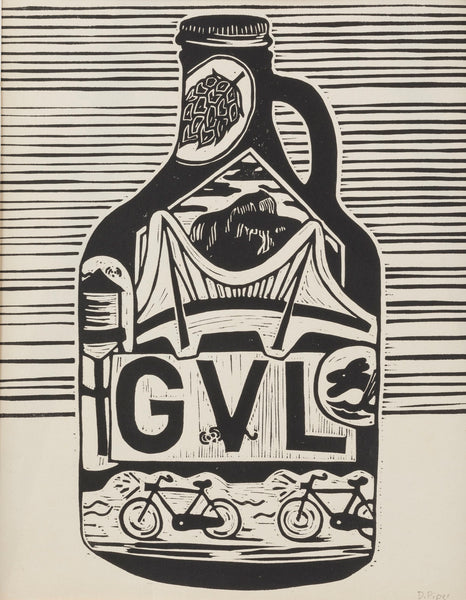 GVL Growler | 11"x 14" | Linoleum Block Print