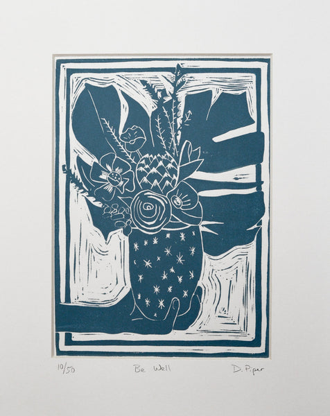 Be Well | 8"x10" | Linoleum Block Print