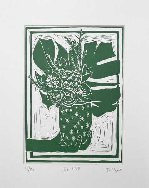 Be Well | 8"x10" | Linoleum Block Print