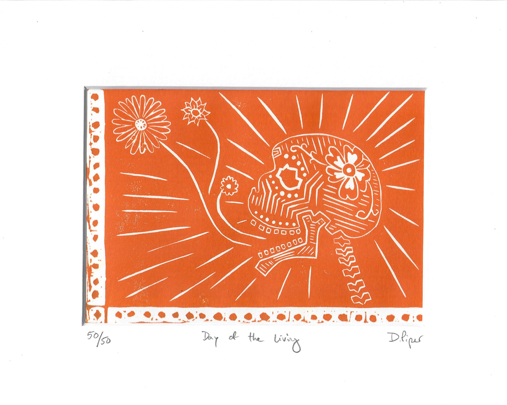 RETIRED Day of the Living | 8"x 10" | Linoleum Block Print