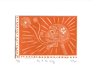 RETIRED Day of the Living | 8"x 10" | Linoleum Block Print