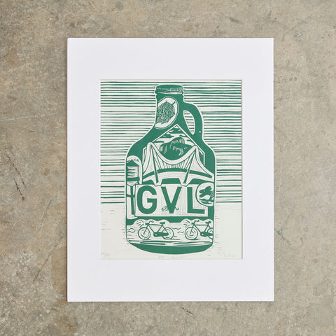 GVL Growler | 11"x 14" | Linoleum Block Print