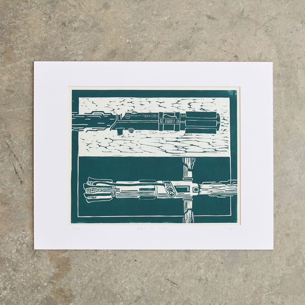 Rebels Vs Empire | 11"x14" | Linoleum Block Print