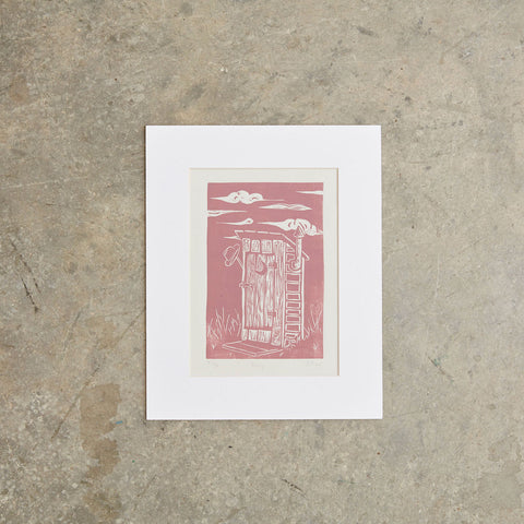 RETIRED Privy | 8"x 10" | Linoleum Block Print