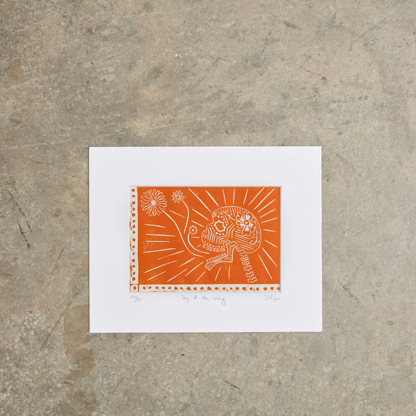 RETIRED Day of the Living | 8"x 10" | Linoleum Block Print