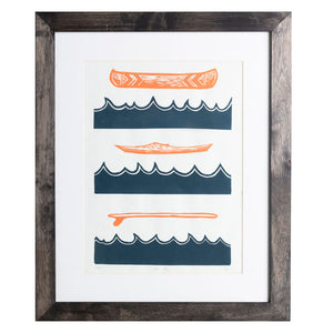 Water Ways | 18" x 24" | Linoleum Block Print