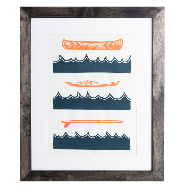 Water Ways | 18" x 24" | Linoleum Block Print