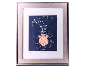 Two Color Emerging Champion Print | 11 x 14 | Linoleum Block Print Collage