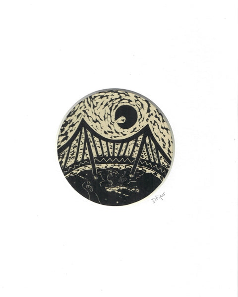 Falls Park | 8" x 10" | Linoleum Block Print