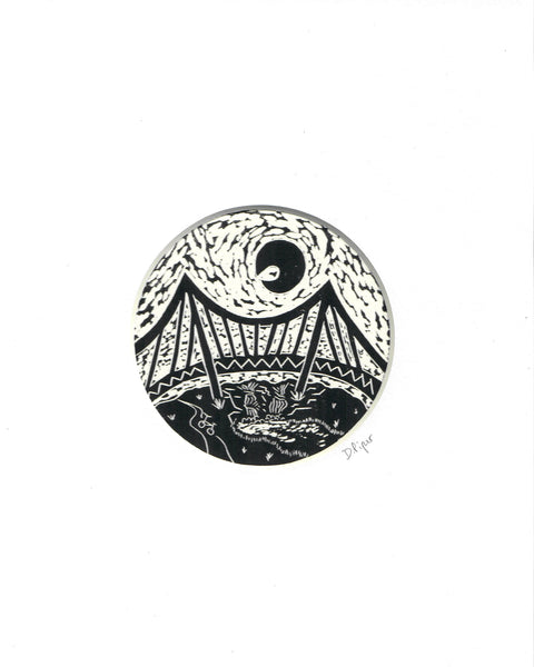 Falls Park | 8" x 10" | Linoleum Block Print