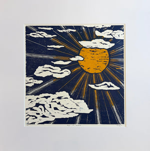 Rays Of Sunshine | 24" x 24" | 2 Color Wood Block Print