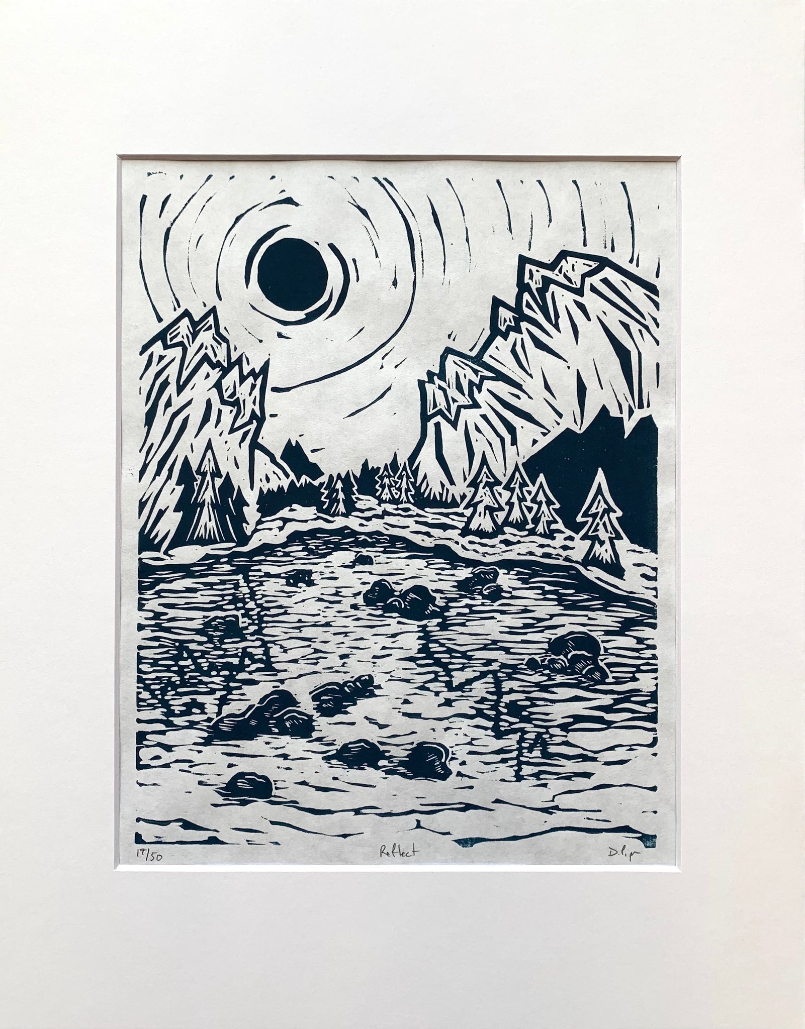 Reflect | 11x14 | Linoleum Block Print