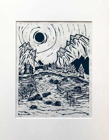 Reflect | 11"x14" | Linoleum Block Print