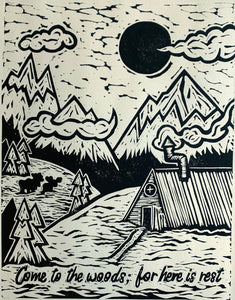 Resting | 11"x14" | Linoleum Block Print