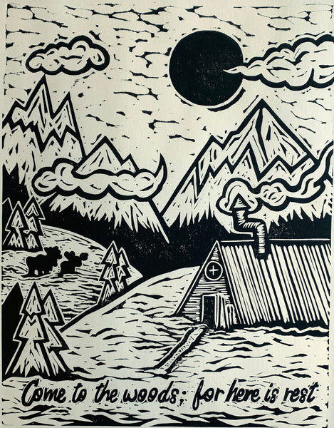 Resting | 11"x14" | Linoleum Block Print