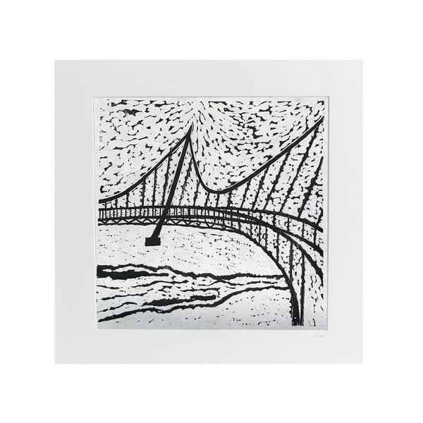 Liberty Bridge | 24" x 24" | 5 Color Wood Block Print