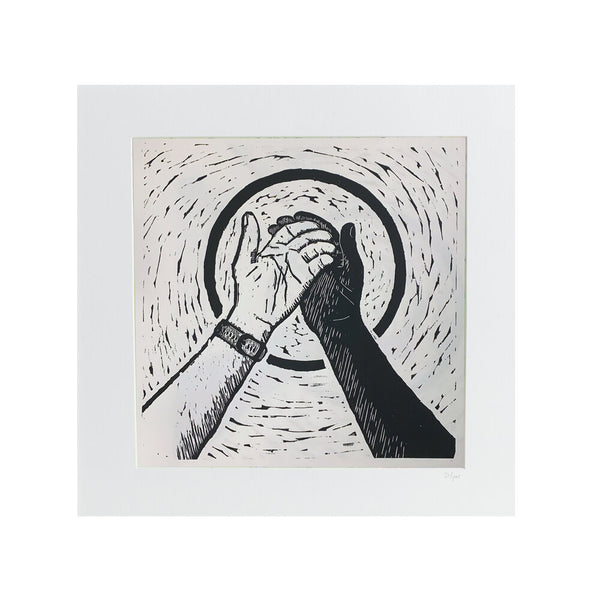 Open Hands | 24" x 24" | Wood Block Print