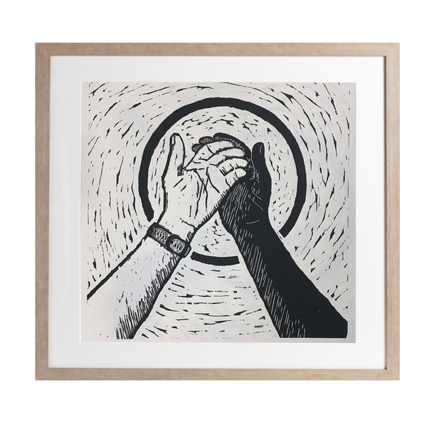 Open Hands | 24" x 24" | Wood Block Print