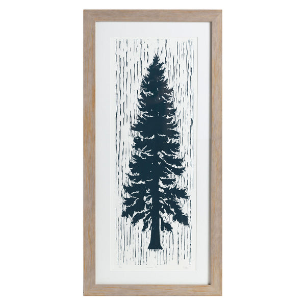 Lonesome Fir | 32" x 14.25" | Wood Block Print