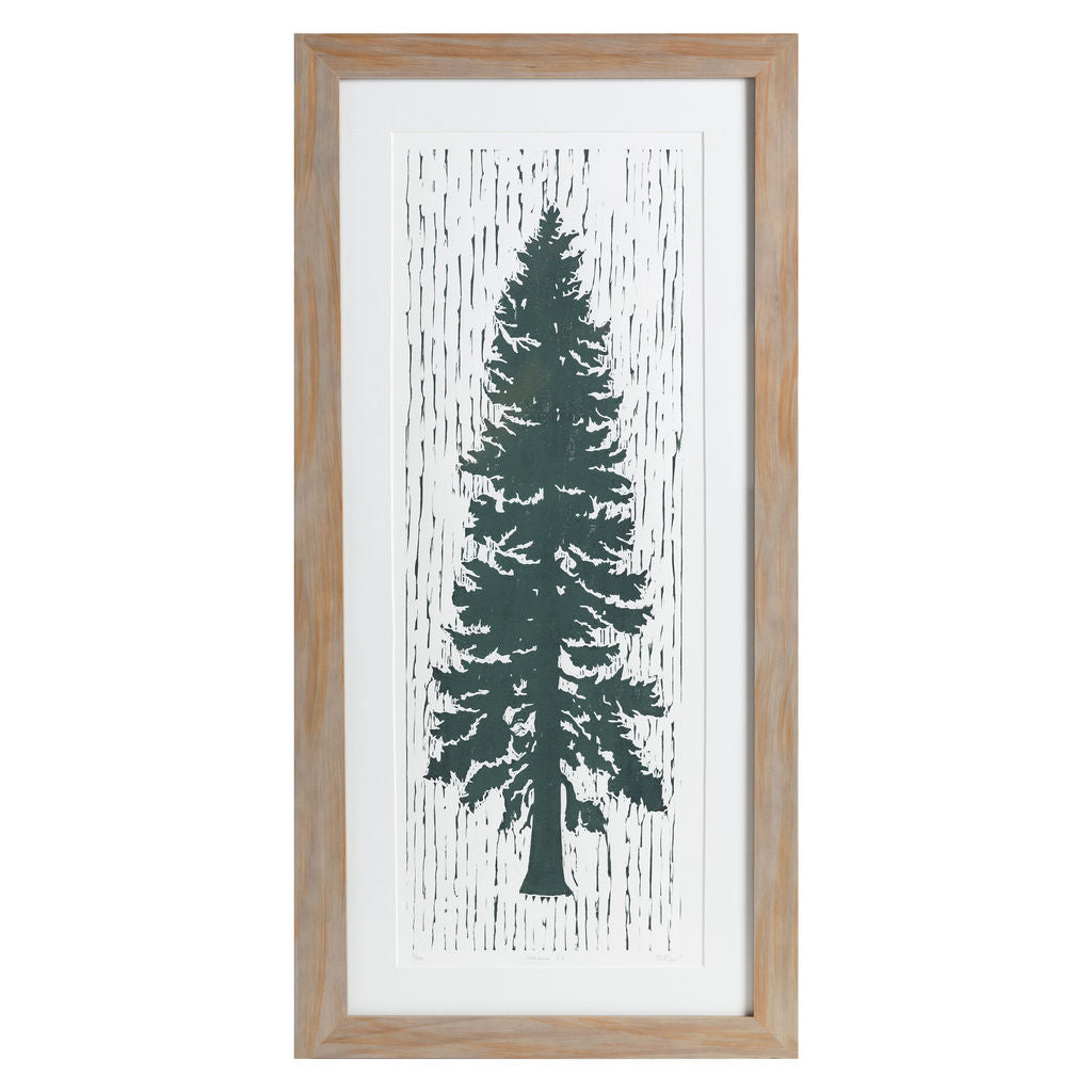 Lonesome Fir | 32" x 14.25" | Wood Block Print