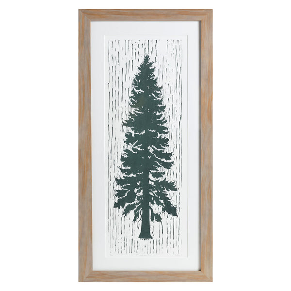 Lonesome Fir | 32" x 14.25" | Wood Block Print