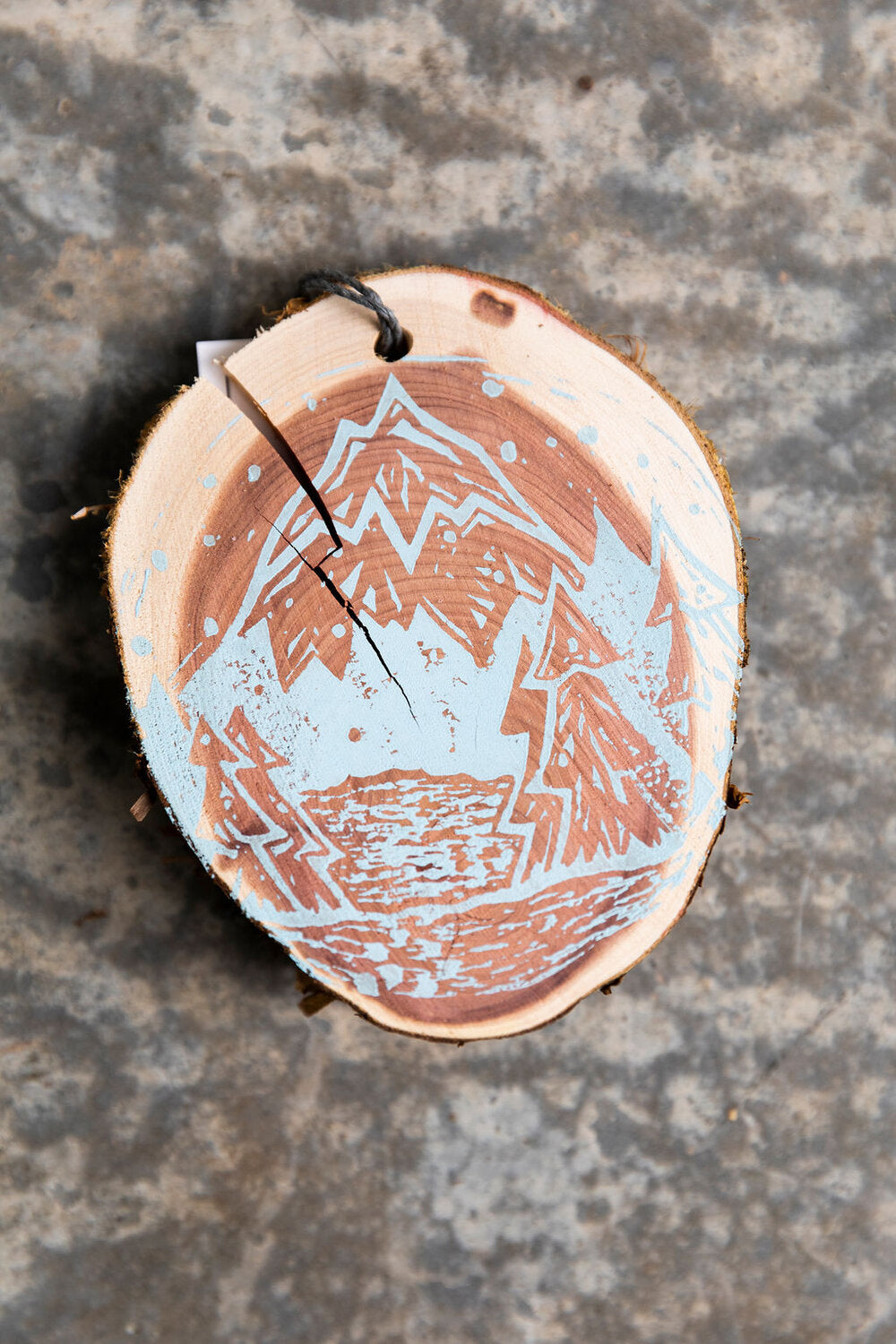 Walk in the Snow Hand Printed Ornament
