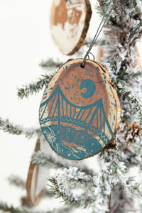 Falls Park Wooden Hand Printed Ornament