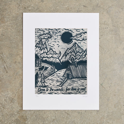 Resting | 11"x14" | Linoleum Block Print