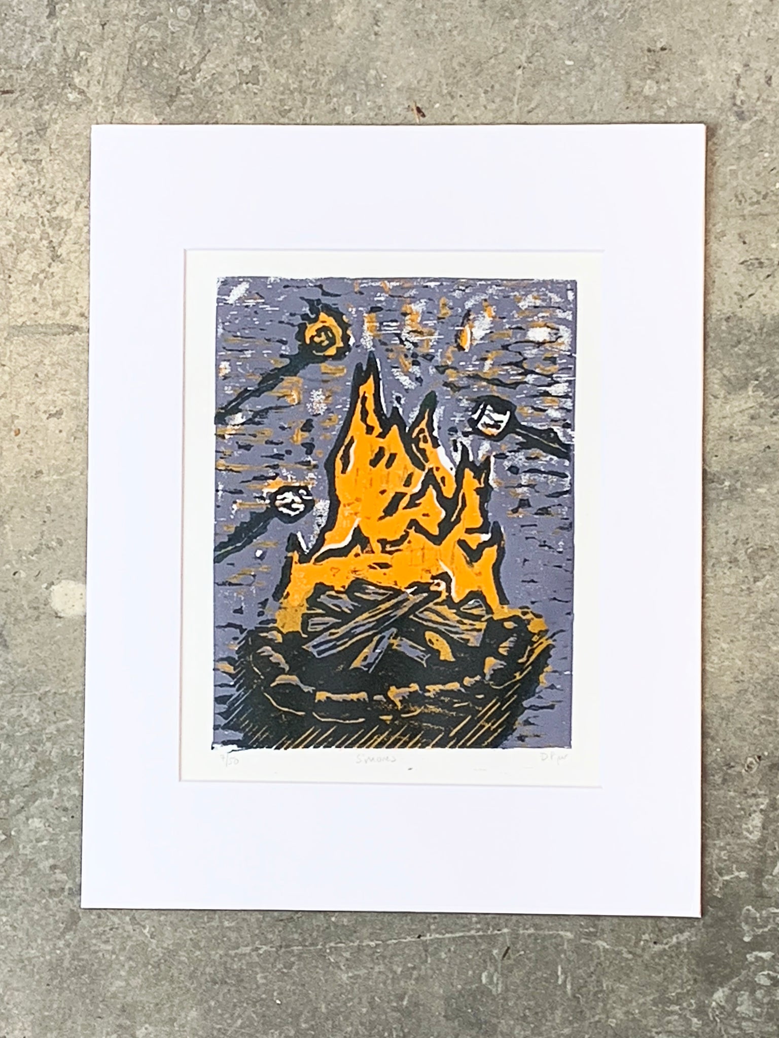 S'mores | 11"x14" | Woodblock Print