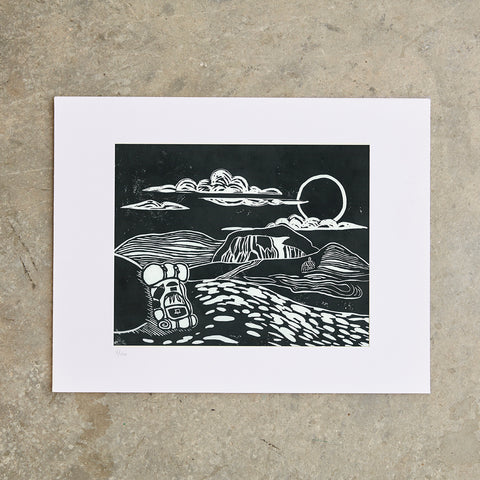 Table Rock | 11"x14" | Linoleum Block Print
