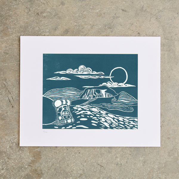 Table Rock | 11"x14" | Linoleum Block Print