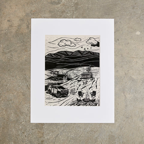 Wydaho | 20"x 24”| Linoleum Block Print