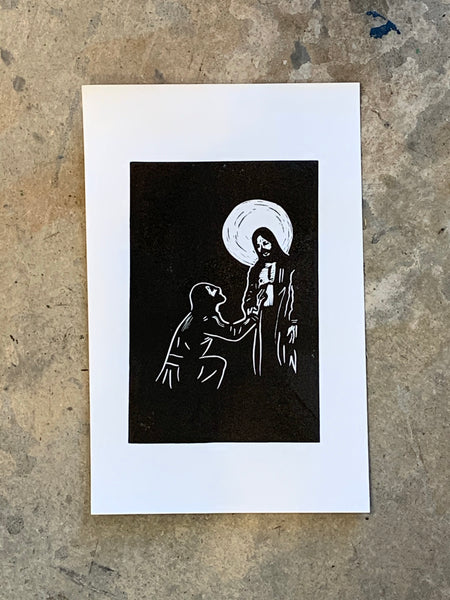 Do not disbelieve, but believe | 8"x10" | Linoleum Block Print