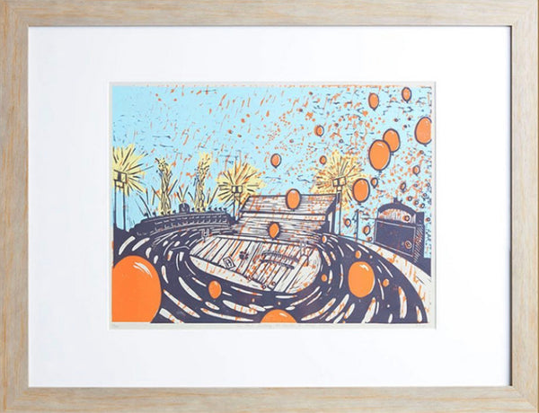 The Most Exciting 25 Seconds in College Football | 18" x 24" | 5 Color Linoleum Block Print