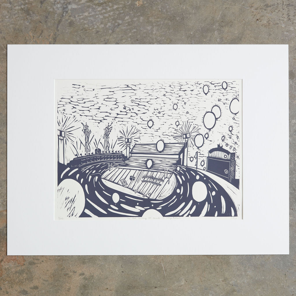 The Most Exciting 25 Seconds in College Football | 18" x 24" | 5 Color Linoleum Block Print
