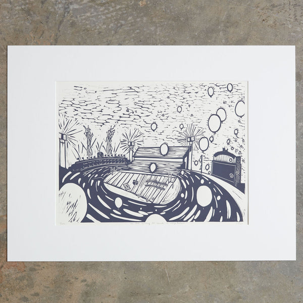 The Most Exciting 25 Seconds in College Football | 18" x 24" | 5 Color Linoleum Block Print