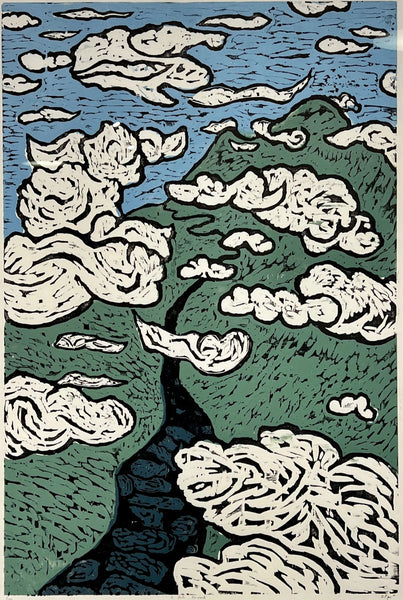 A Path Forward | 32" x 44" | 4 Color Wood Block Print